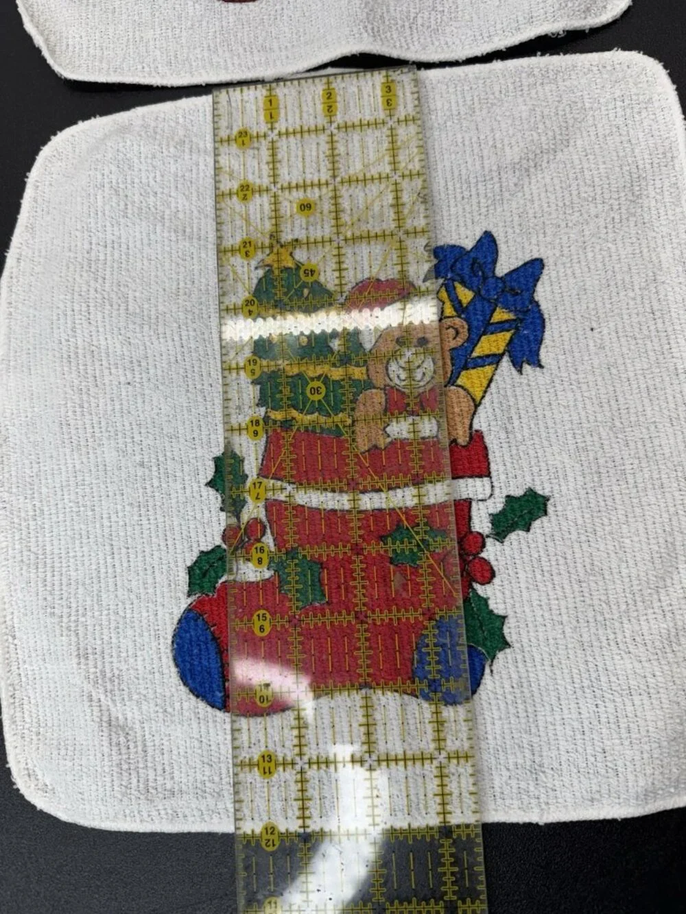 Lot Of 4 Vintage Cannon Stockings Toys Teddy Bear Dish Wash Cloth Christmas